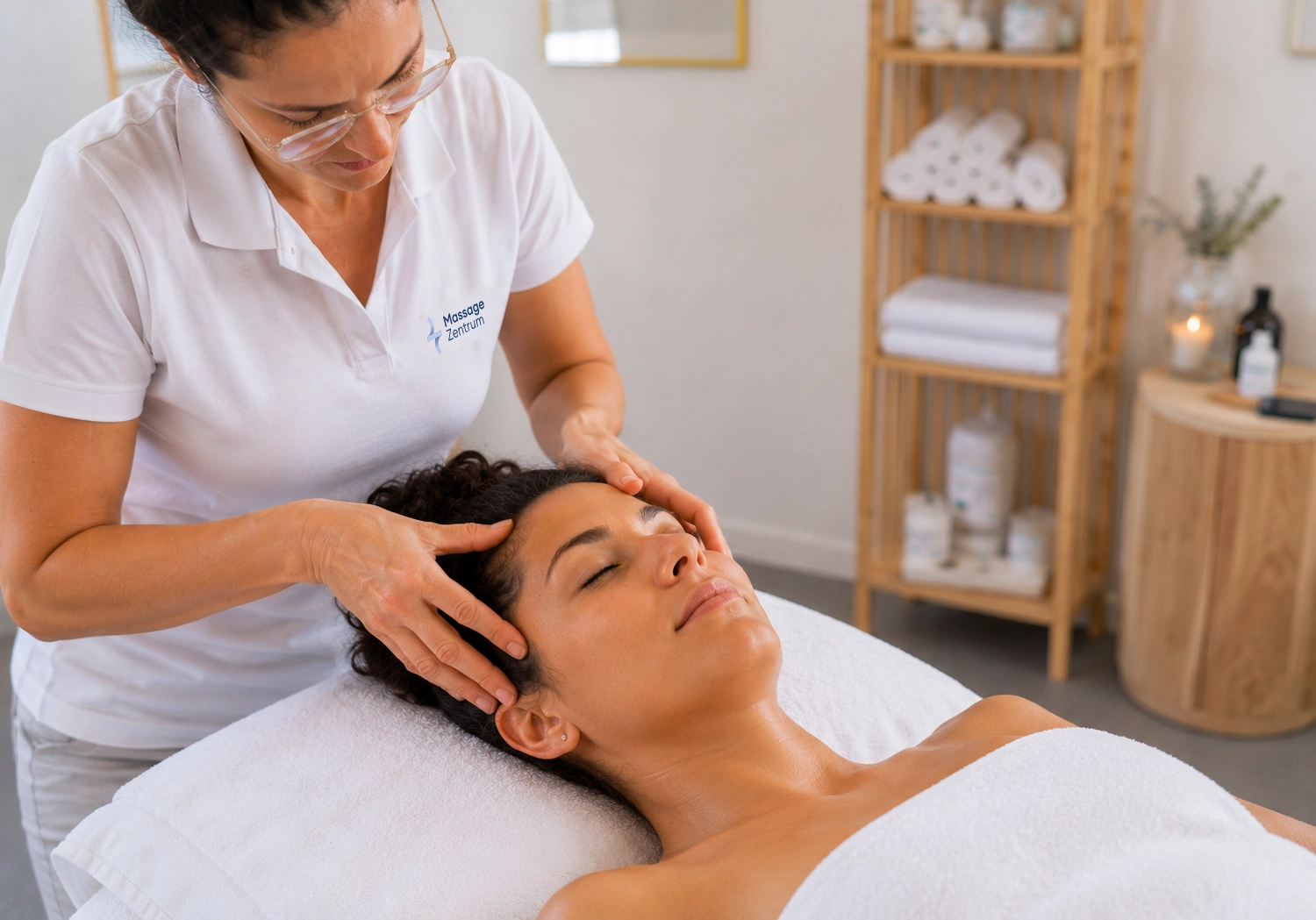 Massage bei verspannungsbedingtem Kopfschmerz im Massage Zentrum Wettingen